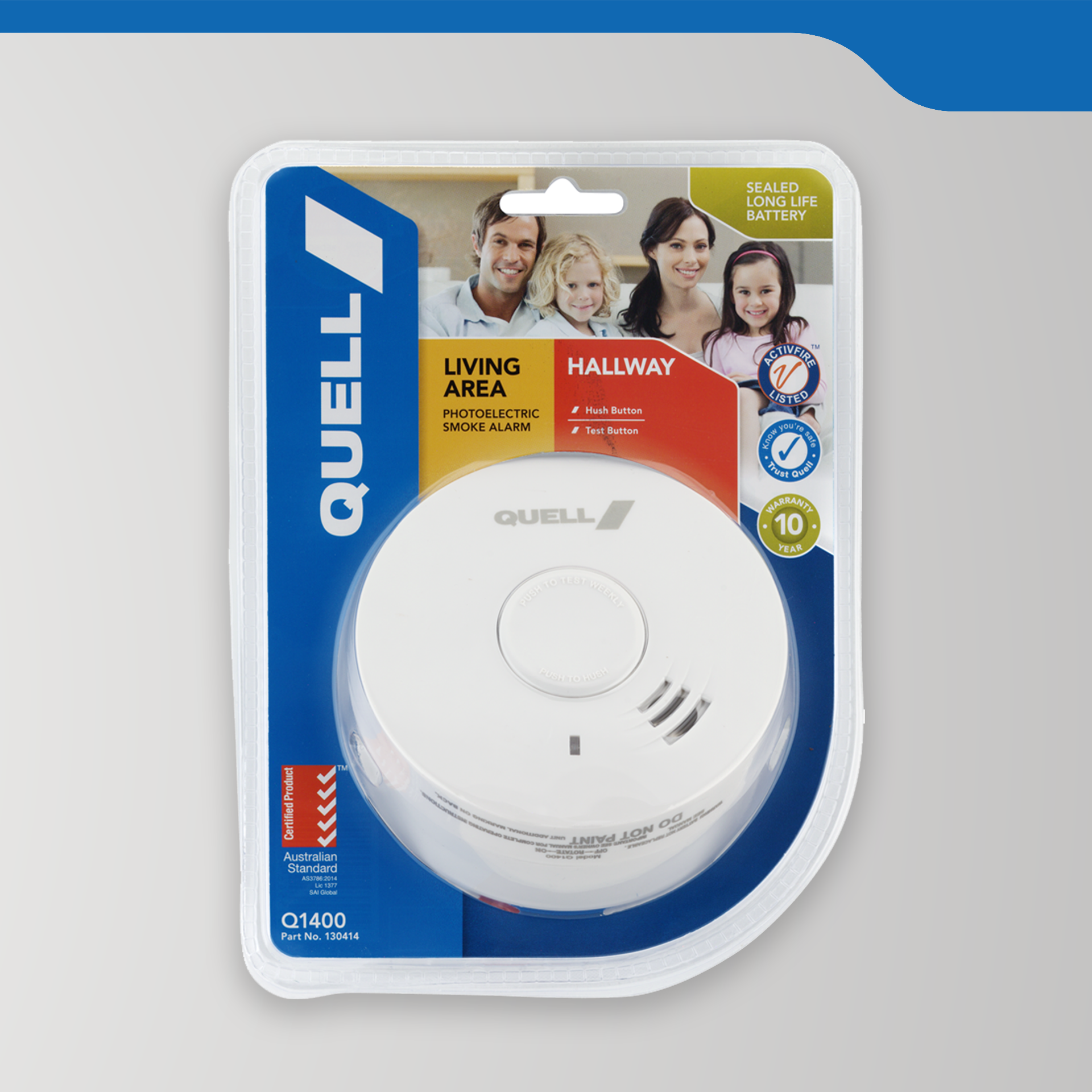 10 Year Sealed Lithium Battery Photoelectric Smoke Alarm – Living /Hallway