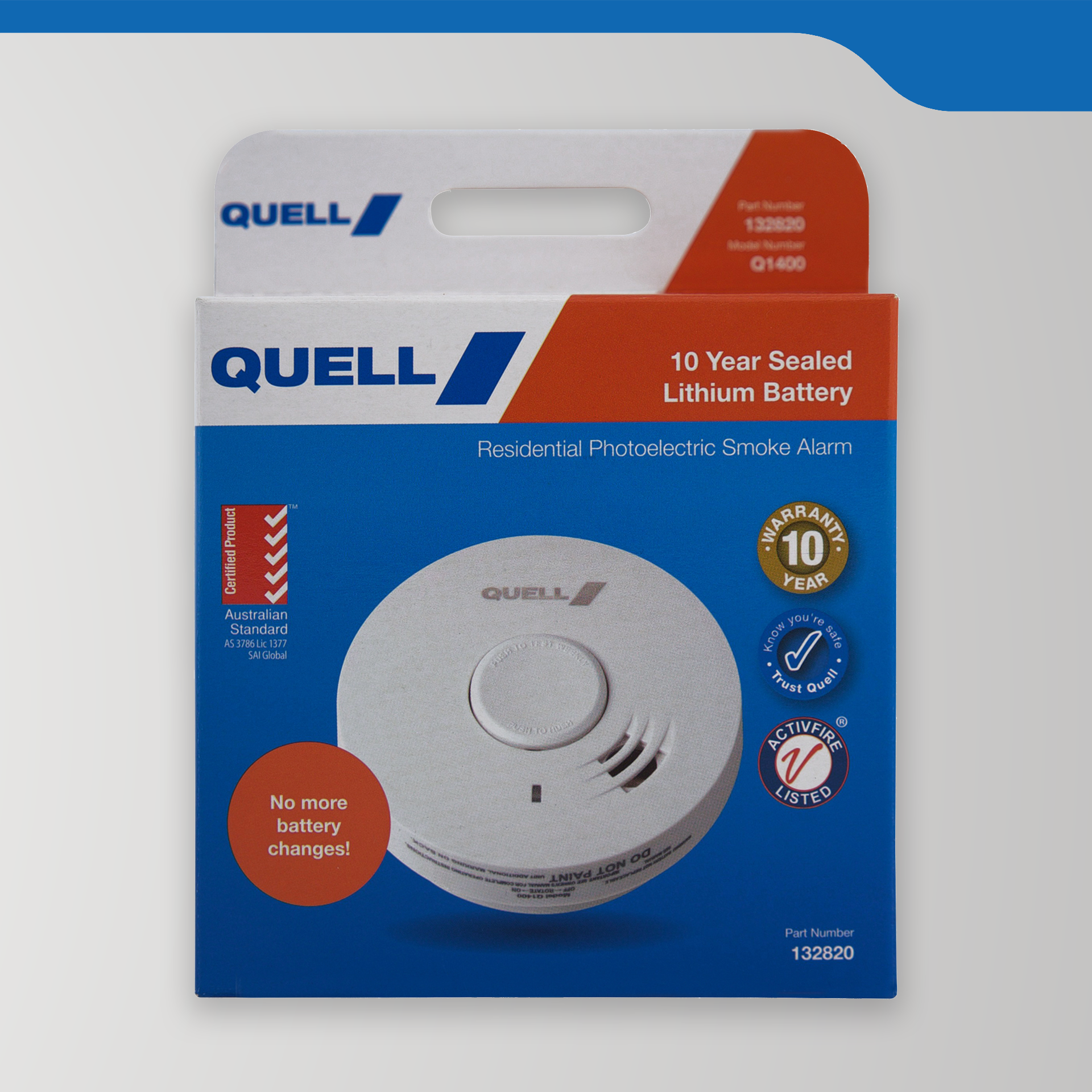 10 Year Sealed Lithium Battery Photoelectric Smoke Alarm (Trade Box)