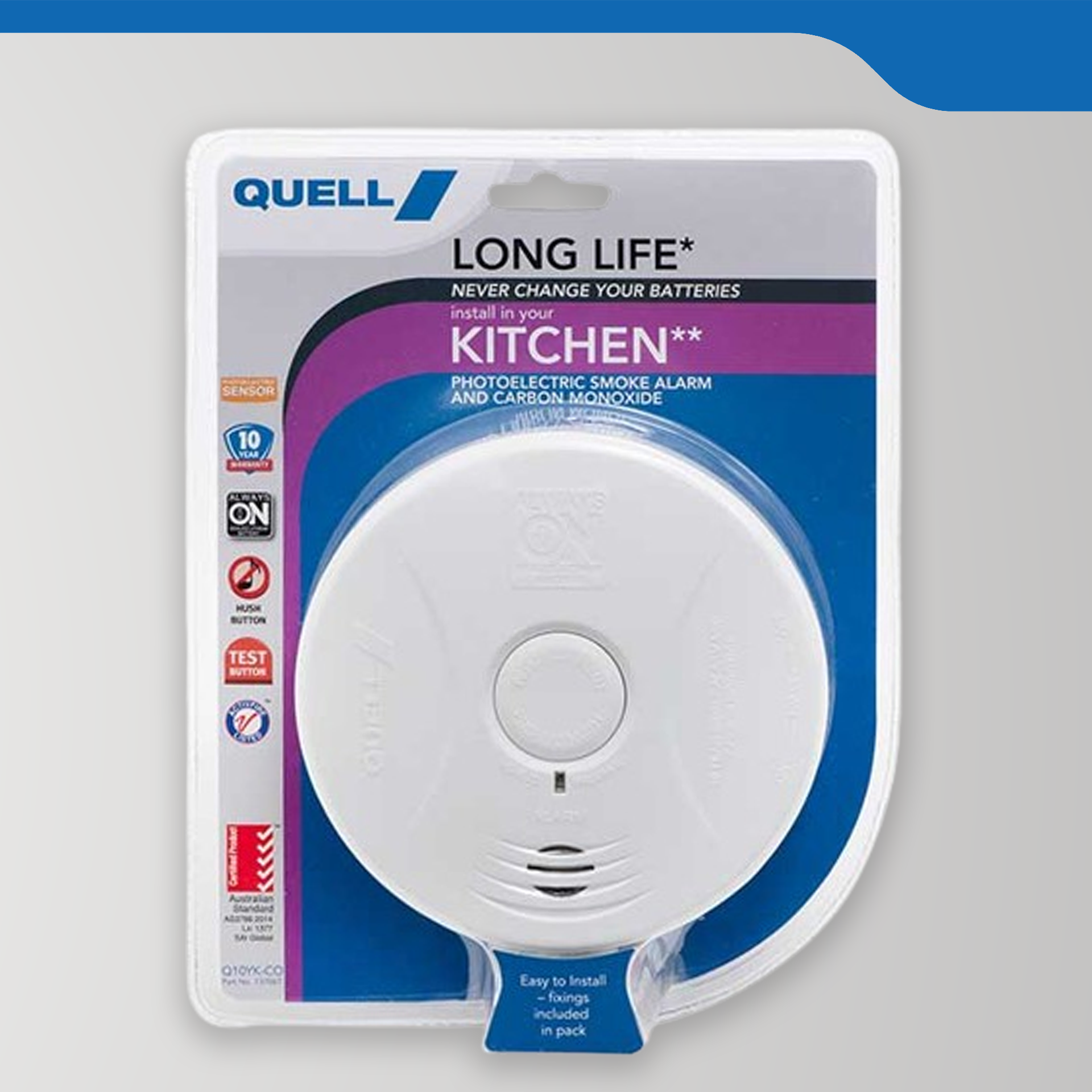 Long Life Photoelectric Smoke & Carbon Monoxide Alarm (Kitchen)