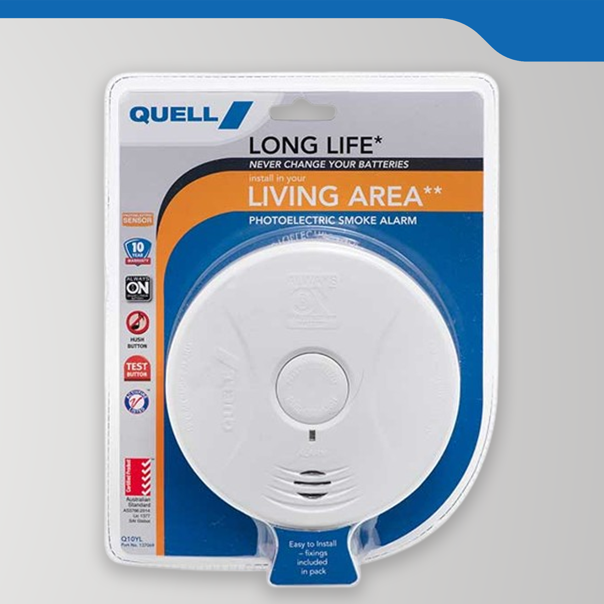 Long Life Photoelectric Smoke Alarm (Living Area) with 10yr Lithium Battery