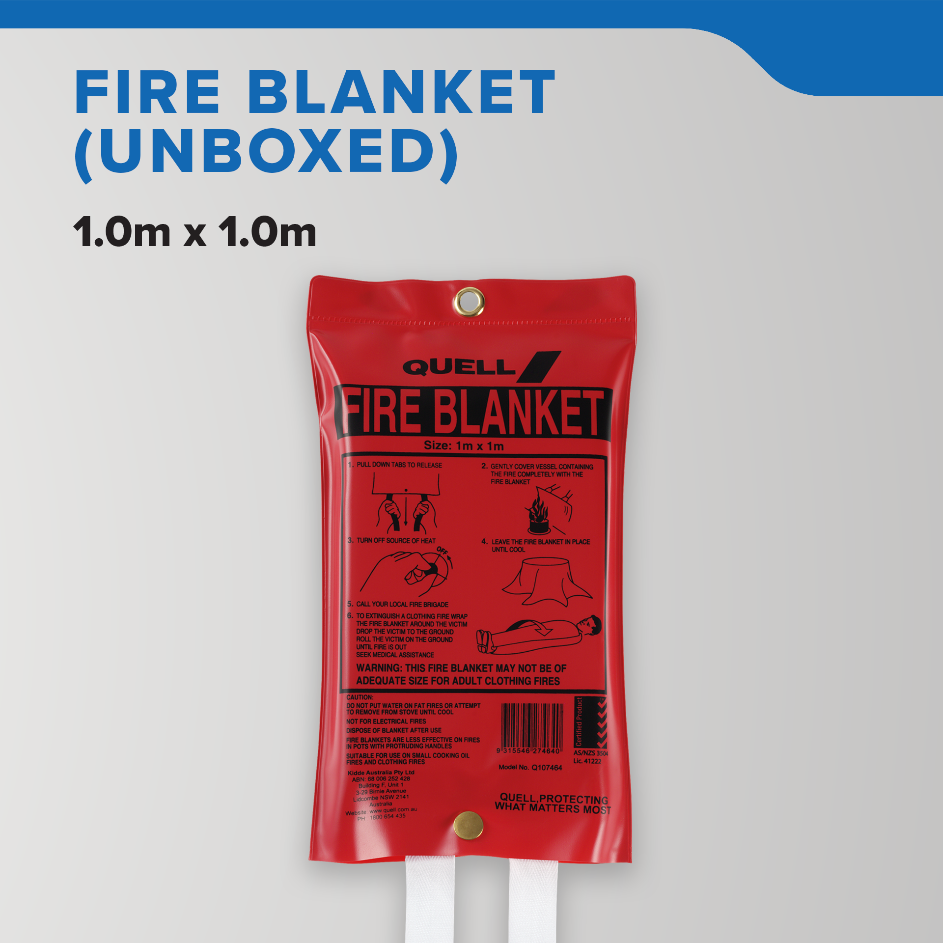 1m x 1m Fire Fibreglass Blanket (Unboxed)
