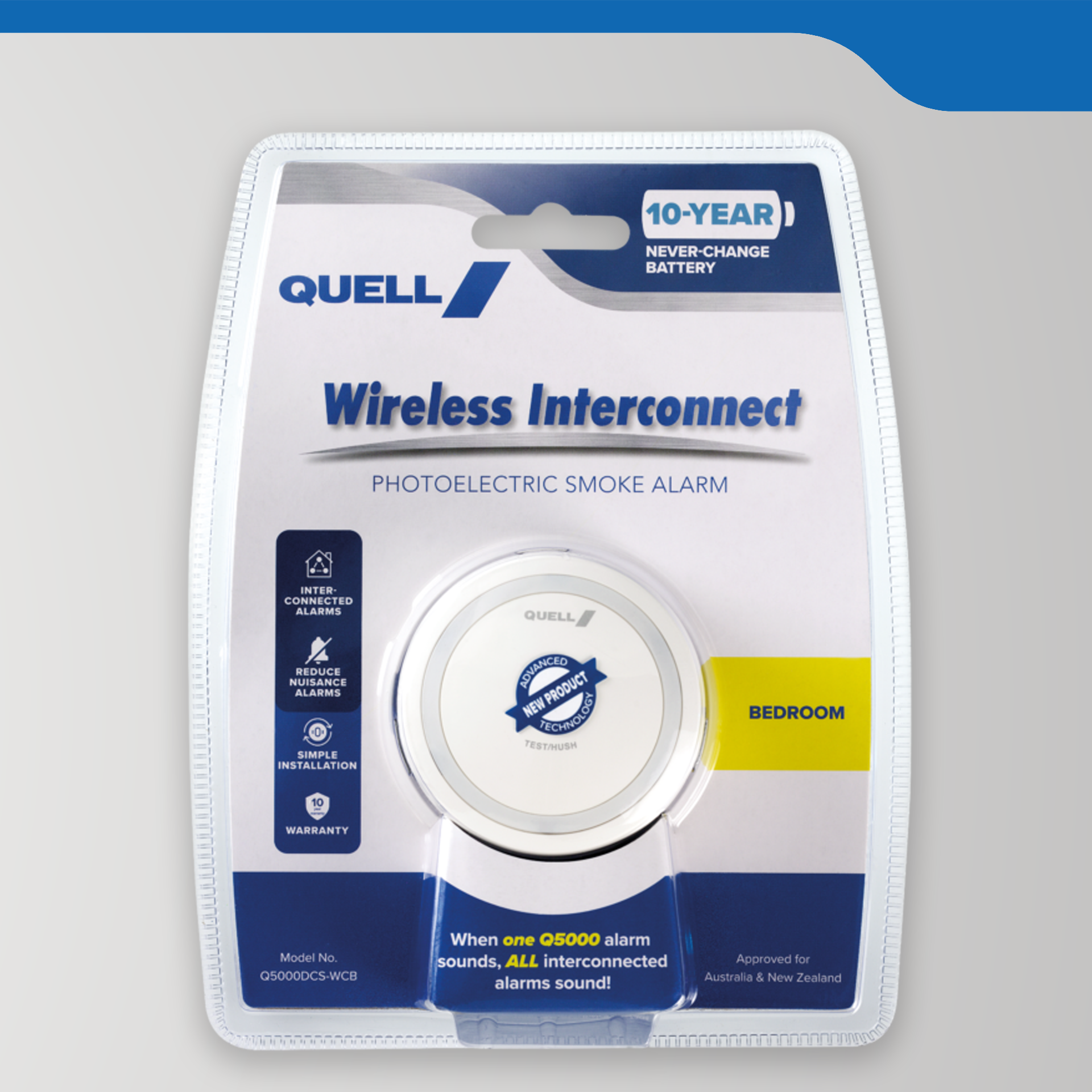 Q5000 Wireless Interconnect Photoelectric Smoke Alarm – Bedroom