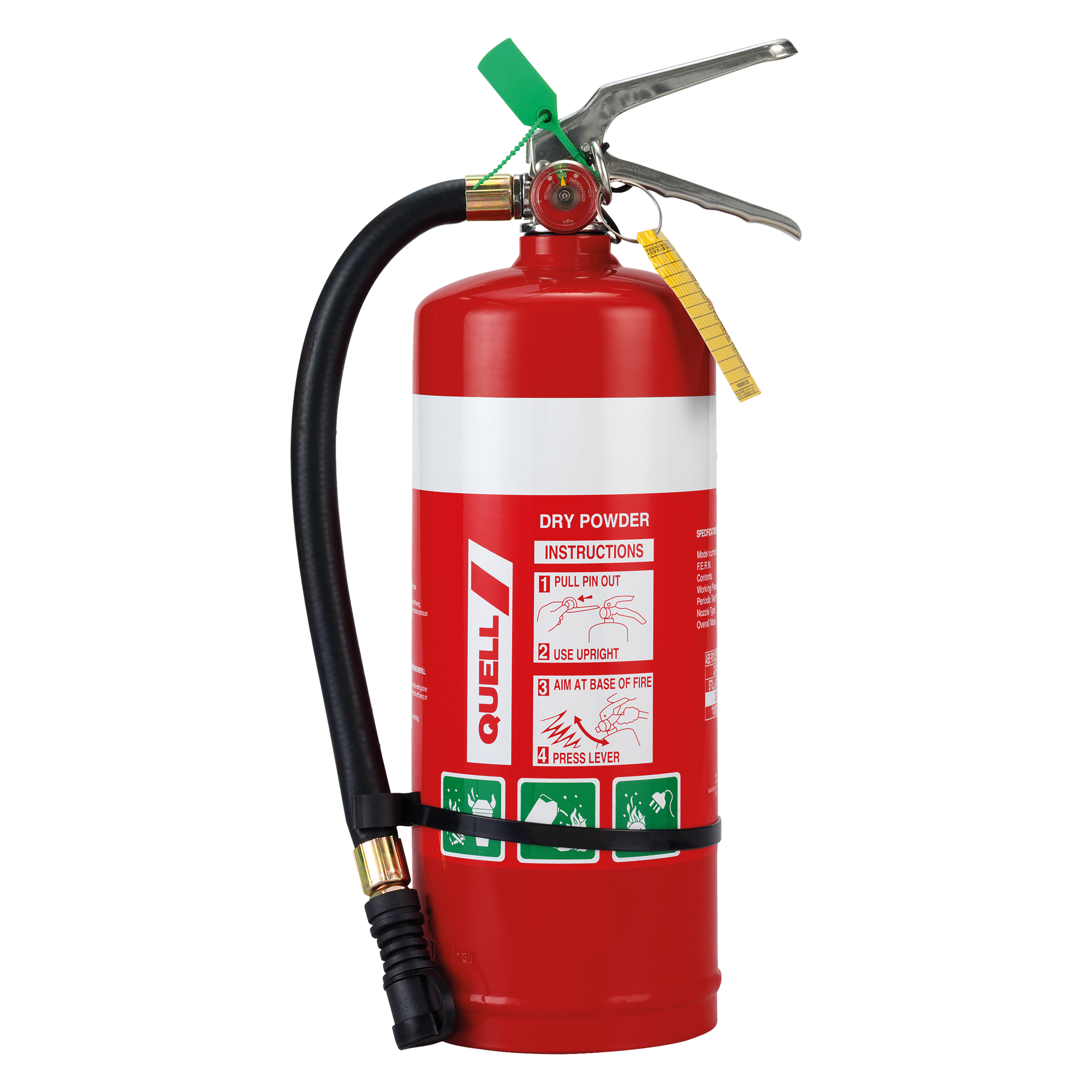 2.5kg Extinguisher with Metal Service Tag (3A:40B:E)