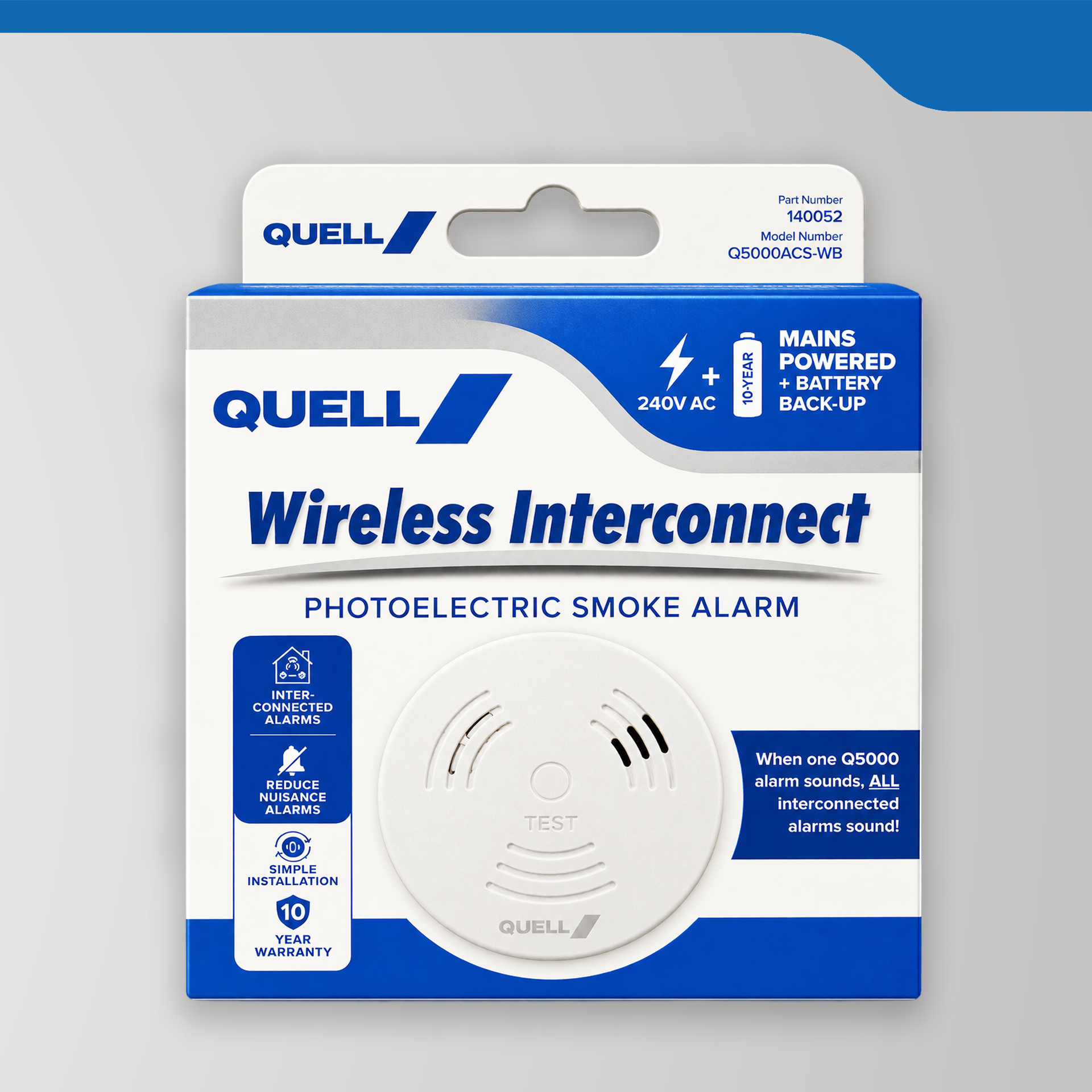 Q5000 Wireless Interconnect Photoelectric Smoke Alarm